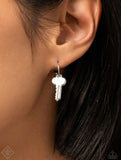 The Key to Everything- silver hoop earrings