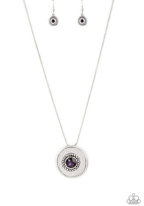 Make Me a MEDALLION-aire- purple necklace