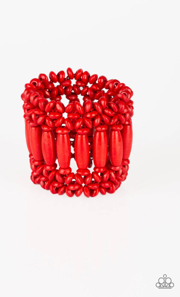 Barbados Beach Club-red wood bracelet