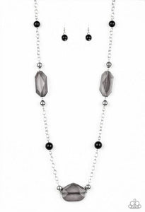 Crystal Charm- black necklace