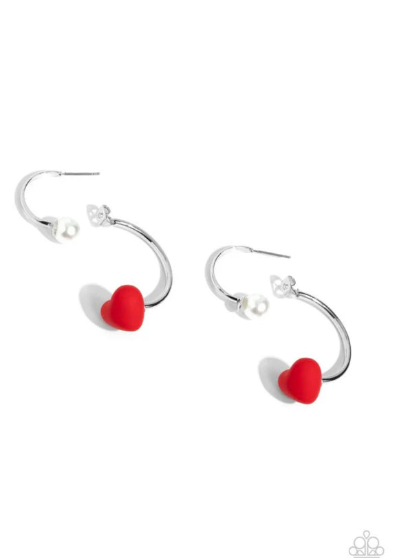 Romantic Representative- red hoop earrings