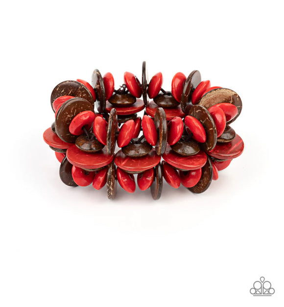 Caribbean Canopy- red wood bracelet