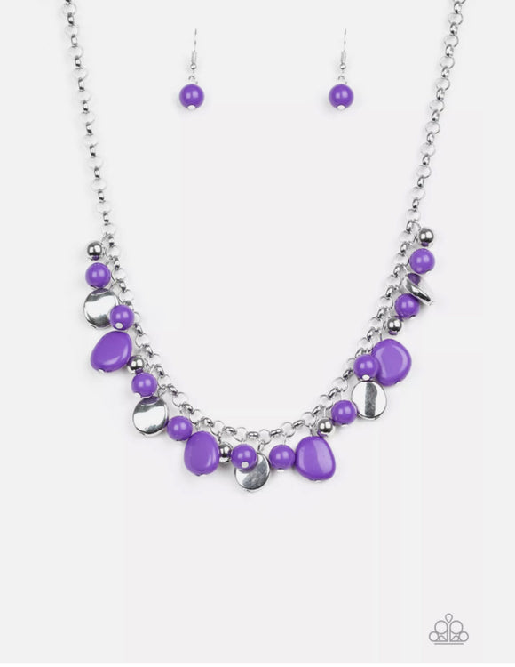 Flirtatiously Flirty- purple necklace