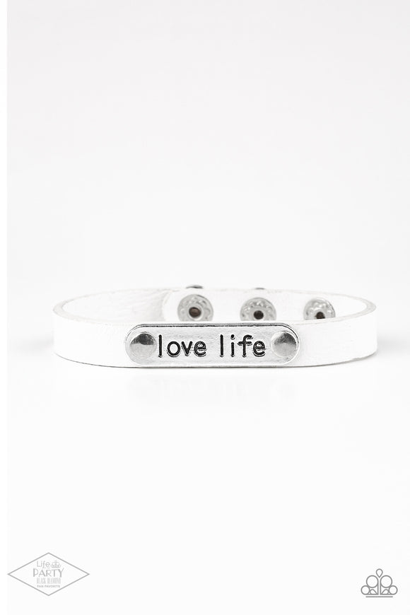 Love Life - White wrap bracelet