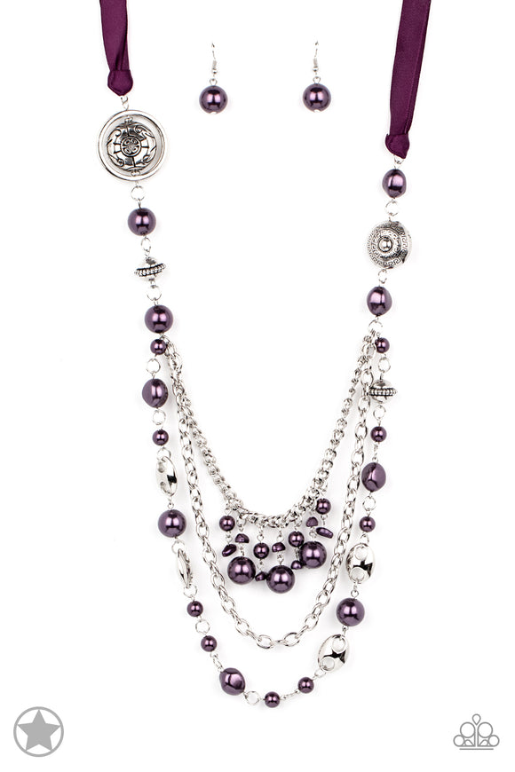 All The Trimmings - Purple pearl blockbuster necklace