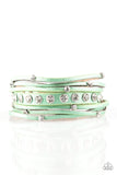 CATWALK It Off - Green triple wrap bracelet