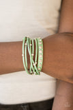 CATWALK It Off - Green triple wrap bracelet