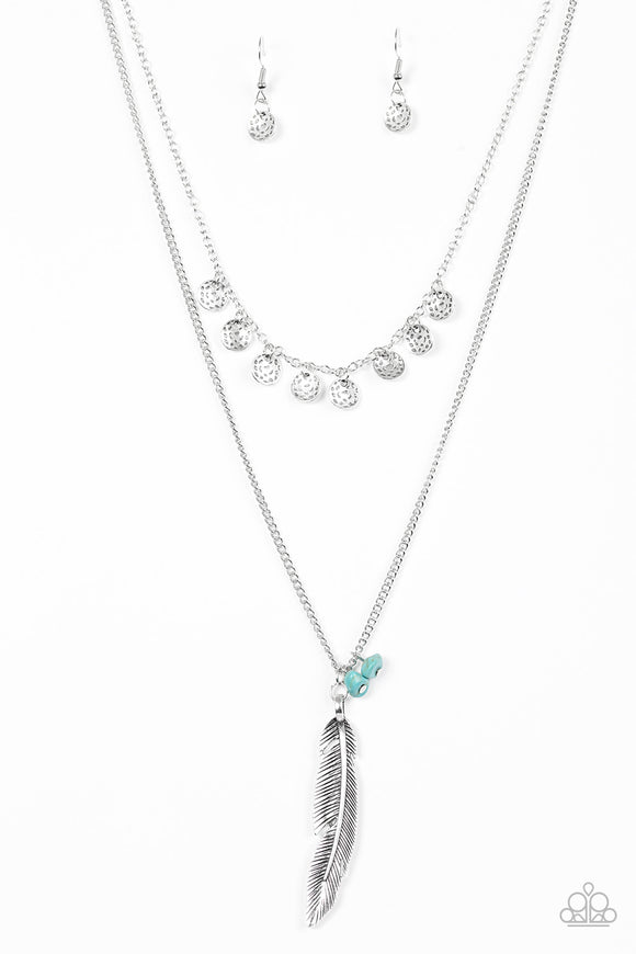 Mojave Musical - Blue feather necklace