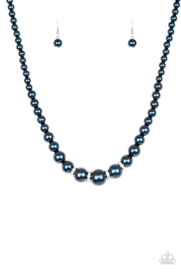 Party Pearls - Blue pearl necklace