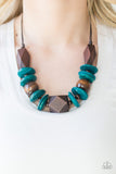 Pacific Paradise - Blue wood necklace