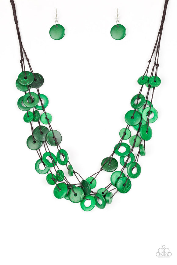 Wonderfully Walla Walla - Green wood necklace