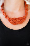 A Standing Ovation - Orange seed bead necklace