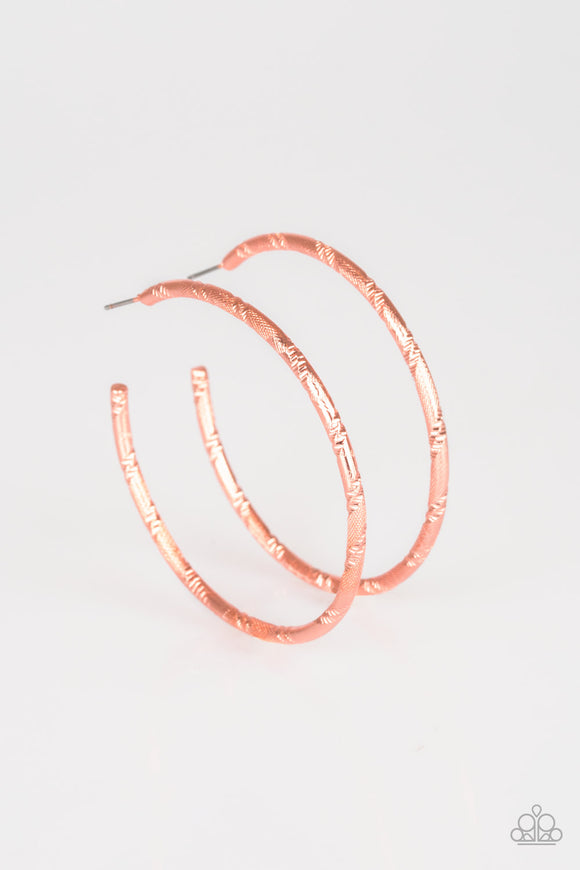 A Double Take - Copper hoop earrings