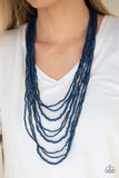 Totally Tonga - Blue seed bead necklace