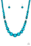 Panama Panorama - Blue wood necklace