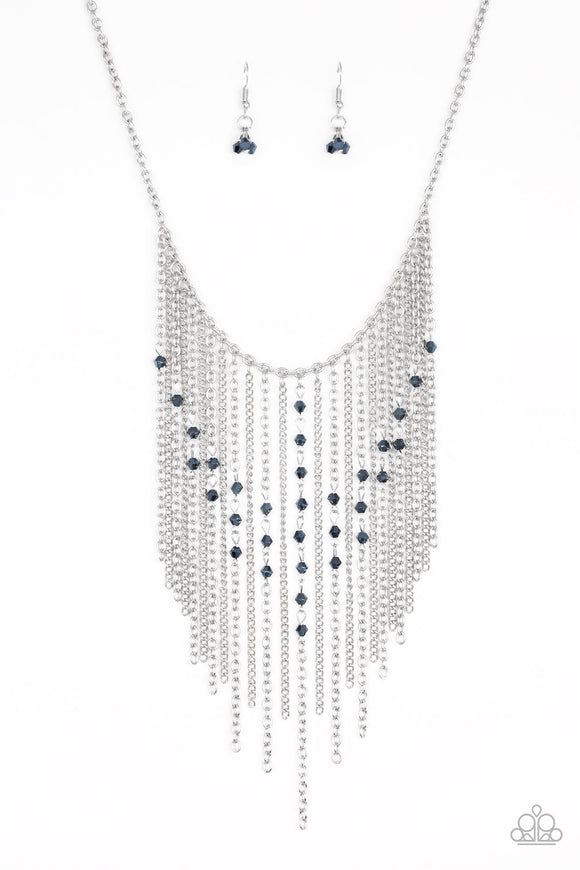 First Class Fringe - Blue necklace