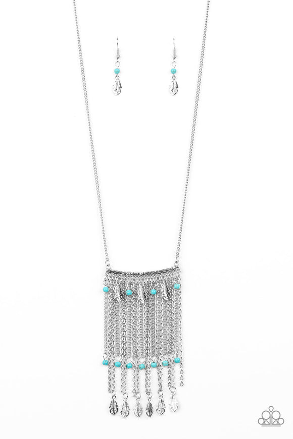 On The Fly - Blue feather necklace