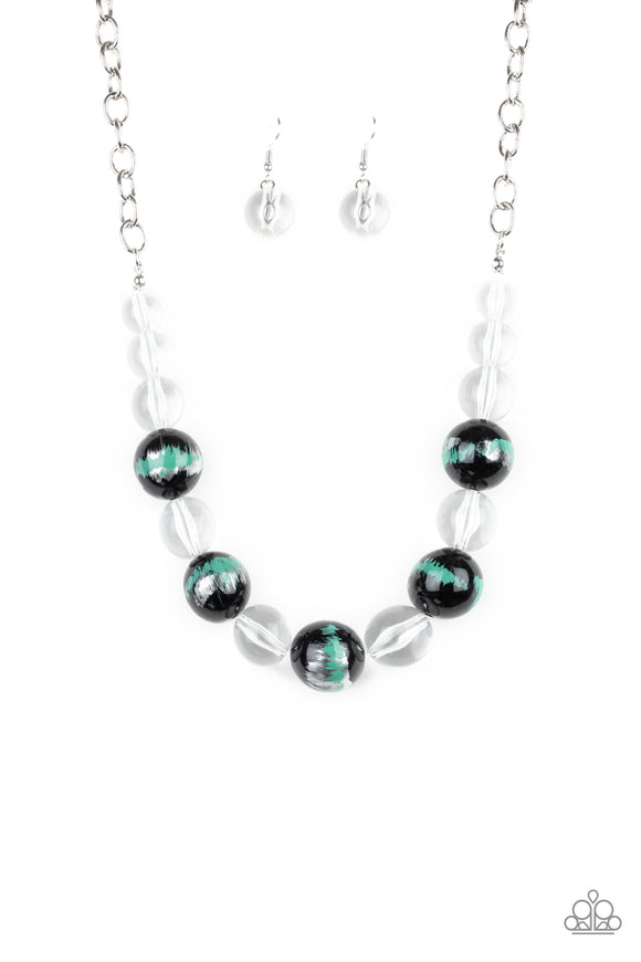 Torrid Tide - Green acrylic necklace