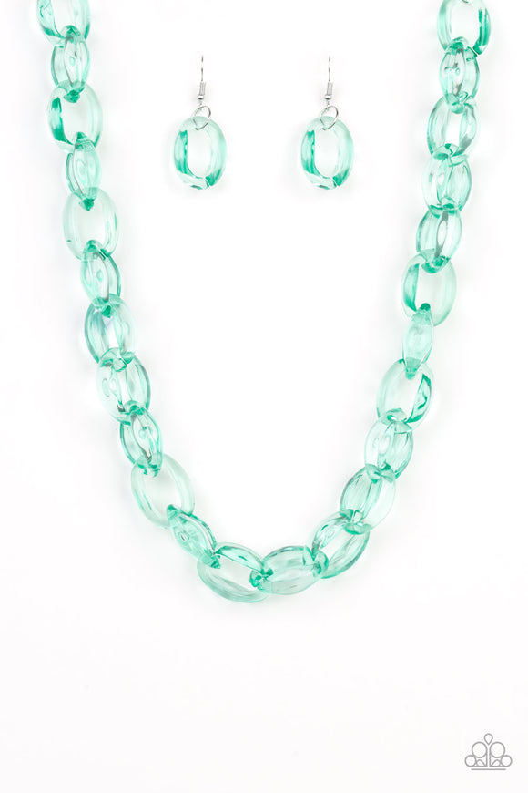 Ice Queen - Green acrylic necklace