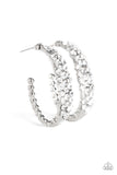 A GLITZY Conscience - White hoop earrings