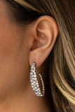 A GLITZY Conscience - White hoop earrings