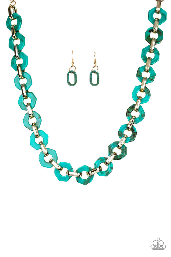 Fashionista Fever - Blue acrylic necklace