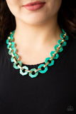 Fashionista Fever - Blue acrylic necklace