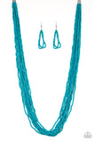 Congo Colada - Blue seed bead necklace