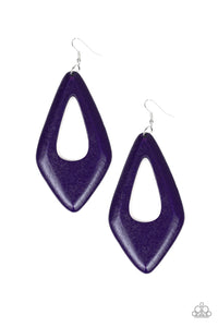 A SHORE Bet - Purple wood earrings