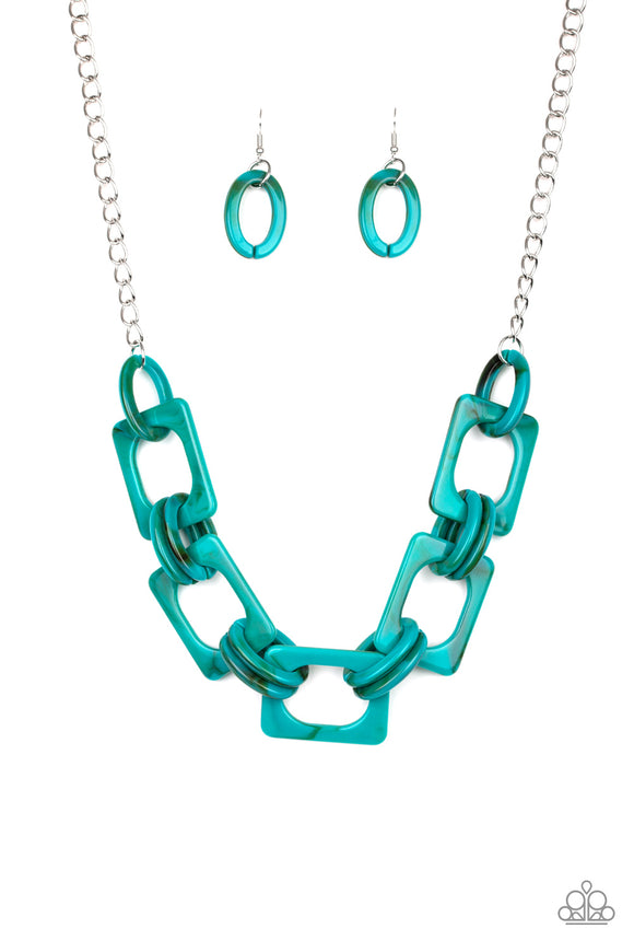 Sizzle Sizzle - Blue acrylic necklace