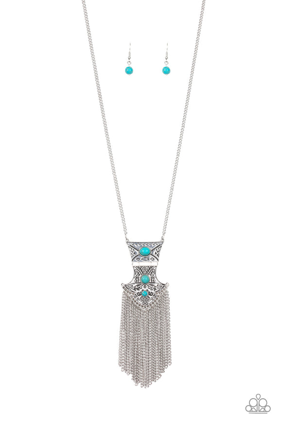 Totem Tassel - Blue necklace