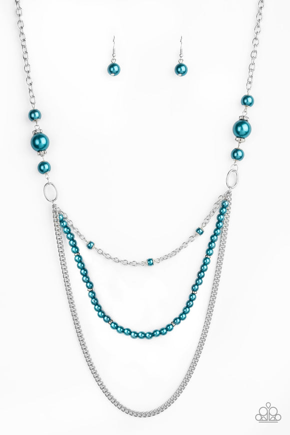 Very Vintage - Blue pearl necklace