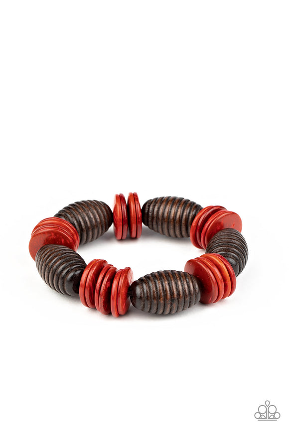 Caribbean Castaway - Red wood bracelet