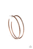 Curved Couture - Copper hoop earrings