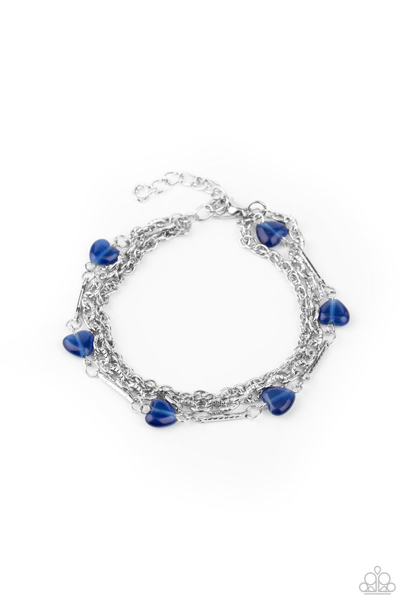 To Love and Adore - Blue heart clasp bracelet