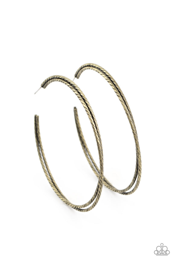 Curved Couture - Brass hoop earrings