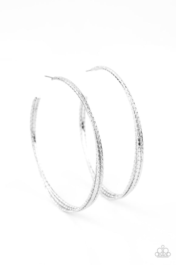 Watch and Learn - Silver hoop earrings