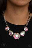 All The Worlds My Stage - Multi iridescent pink diamond necklace