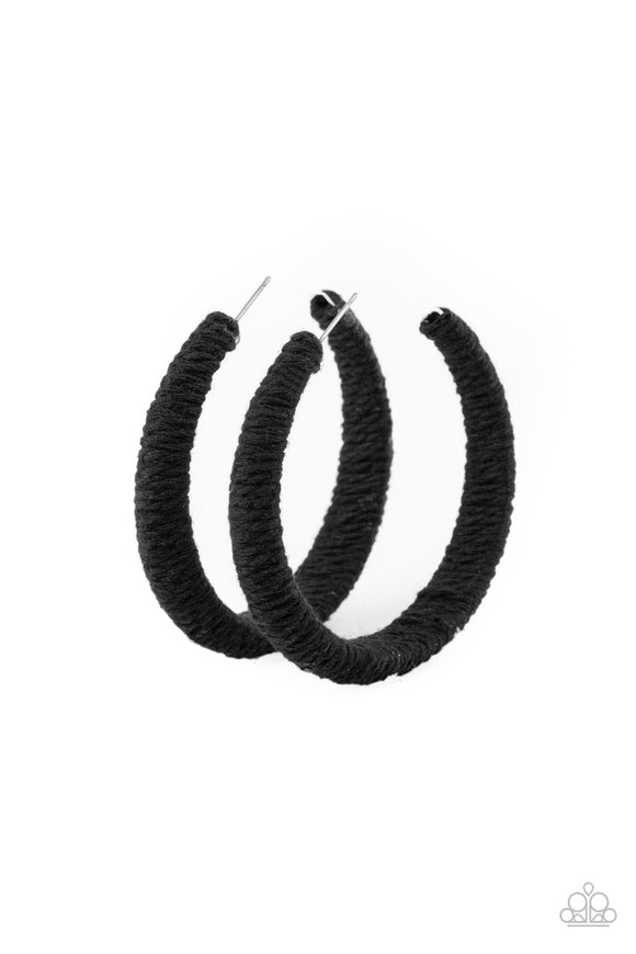 TWINE and Dine - Black hoop earrings