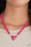 Country Sweetheart - Pink sandstone necklace