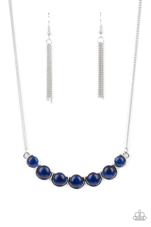 Serenely Scalloped - Blue moonstone necklace