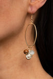 Golden Grotto - White shell earrings