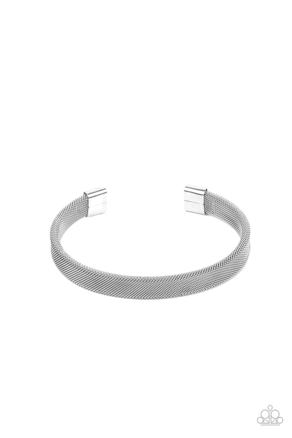 Quit MESHing around - Silver urban cuff bracelet