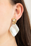 Alluringly Lustrous - Gold post earrings