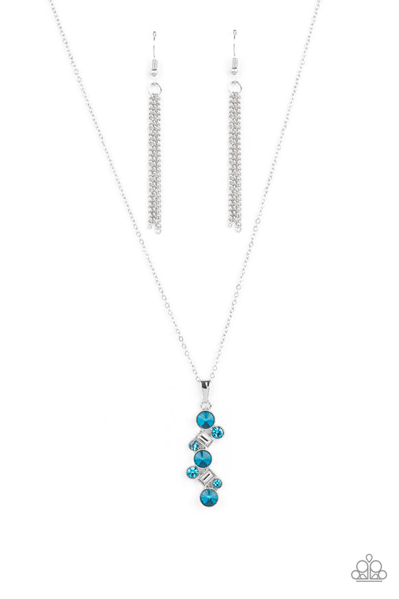 Classically Clustered - Blue necklace