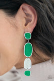 All Out Allure - Green post earrings