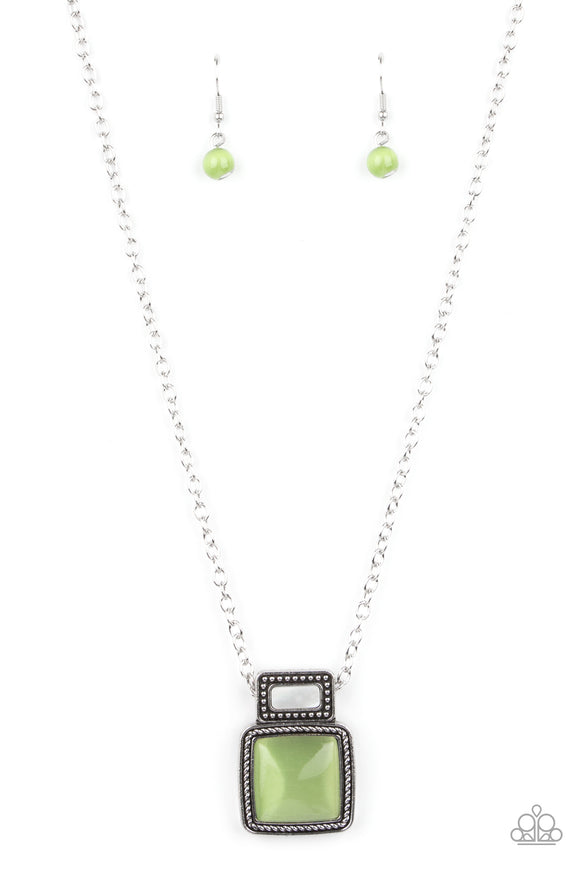 Ethereally Elemental - Green moonstone necklace