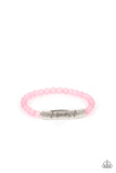 Family is Forever - Pink stretchy moonstone inspirational bracelet