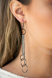 Demurely Dazzling - Black earrings