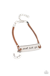 Believe and Let Go - Brown inspirational urban bracelet